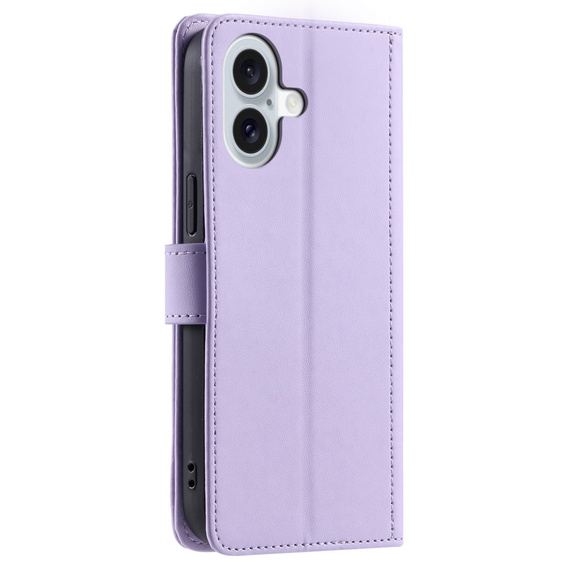 Flip case for iPhone 16, Rhombus Crossbody Leather, purple