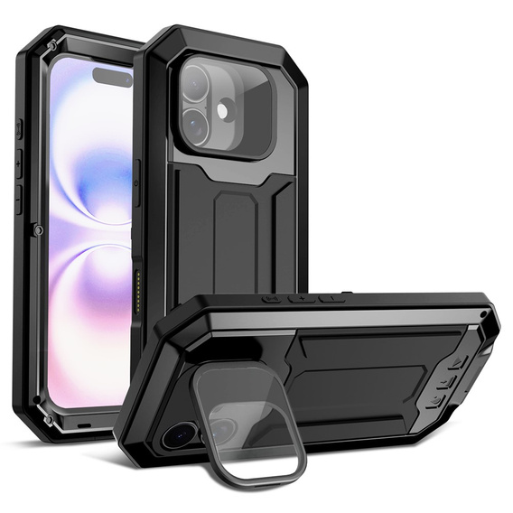 R-JUST armoured case with screen protector and stand for iPhone 17