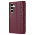 Flip case for Samsung Galaxy A56 5G, Rhombus Crossbody Leather, maroon