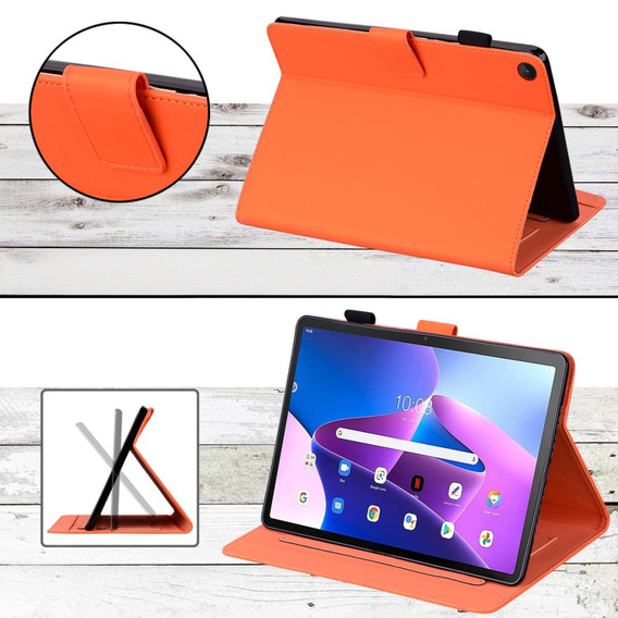 Case for Lenovo Tab M10 Plus 10.6 Gen 3, with flap, animal, orange