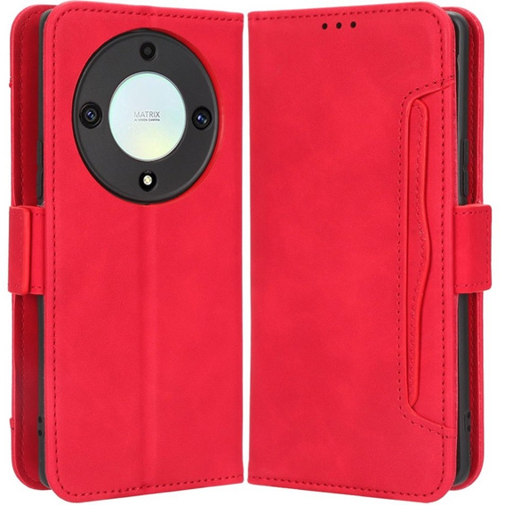 Flip case for Honor Magic 5 Lite 5G, Card Slot, red