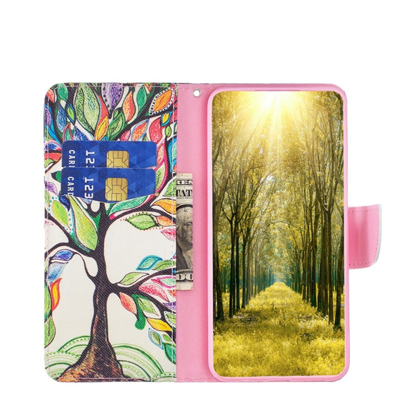 Flip case for Motorola Edge 40 5G, Wallet, tree of life, blue