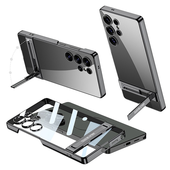 Case for Samsung Galaxy S25 Ultra, GKK Kickstand Hard Case, black