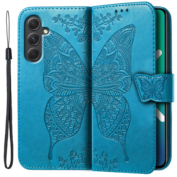 Flip case for Samsung Galaxy A54 5G, Butterfly, blue