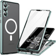Magnetic Dual Glass MagSafe case for Samsung Galaxy S24, green
