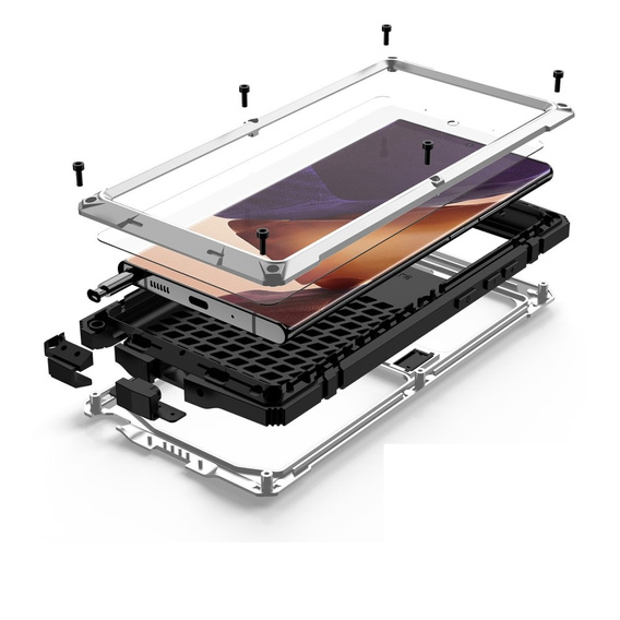 Case for Samsung Galaxy Note 20 Ultra, R-JUST, armoured, silver