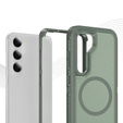 Case with frame for Samsung Galaxy S23 FE, for MagSafe, green