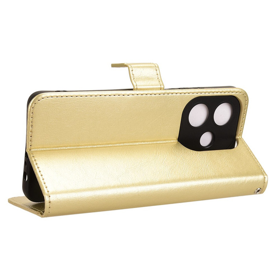 Flip case for Oppo A40 / Oppo A40m, Crazy Horse Wallet, gold