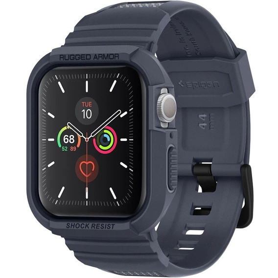 Spigen strap with case for Apple Watch 4/5/6/7/8/9/SE 44/45mm, Rugged Armor Pro, charcoal grey