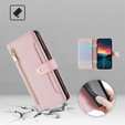 Flip case for Realme 14 Pro+ 5G, Wallet Zipper Pocket, pink