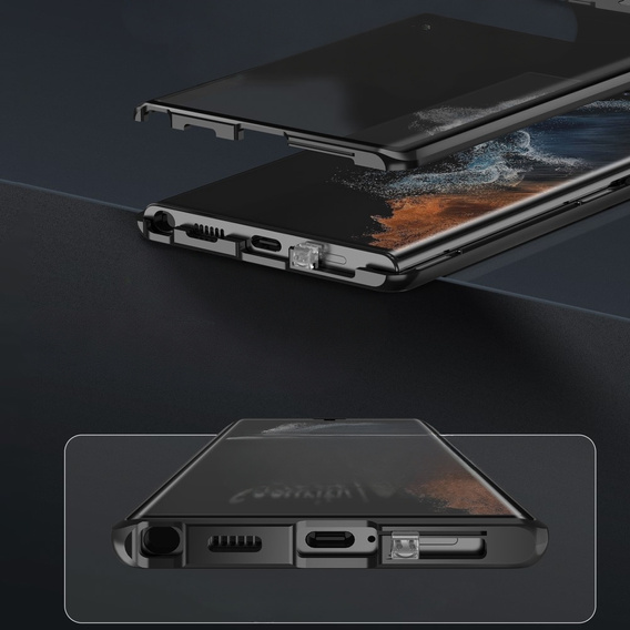 Magnetic Dual Glass MagSafe case for Samsung Galaxy S24 Ultra, black