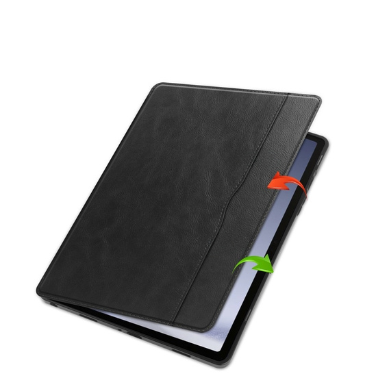 Case for Samsung Galaxy Tab A9+, Business Card and Pen Slot, black