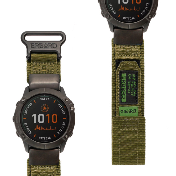 ERBORD MP84 Quickfit Nylon Strap for Garmin Fenix 5/6/6 PRO/7 Forerunner 965/955/945 (size M/L)