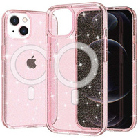 Case for iPhone 14, Dropproof MagSafe Glitter, pink