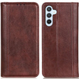 Case for Samsung Galaxy S24, Wallet Litchi Leather, brown