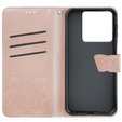 Flip case for Xiaomi Poco X6 5G, Butterfly, pink rose gold