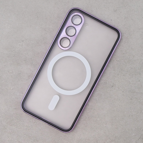 Magnetic Dual Glass MagSafe case for Samsung Galaxy S23, purple