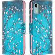 Flip case for Nokia C12 4G, Wallet, Sakura, blue