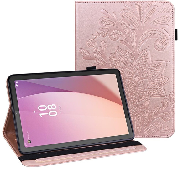 Flap case for Lenovo Tab M9, flower, pink rose gold