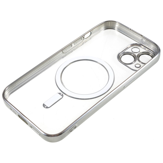 Case for iPhone 14, Electro MagSafe, silver + Screen Glass