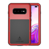 Love Mei Case for Samsung Galaxy S10+ Plus, armored with glass, red