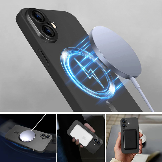 Case for iPhone 16 Plus, ColorMag, for MagSafe, black
