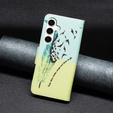 Flip case for Samsung Galaxy S23 FE, Wallet, Feather blue / yellow