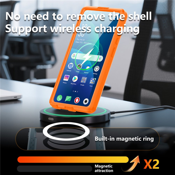 Redpepper MagSafe waterproof case for Samsung Galaxy S26 Ultra, orange