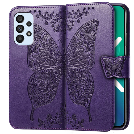 Flip case for Samsung Galaxy A53 5G, Butterfly, purple