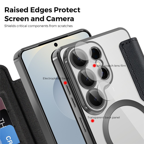 RFID Wallet MagSafe flip case with camera protection for Samsung Galaxy S26 Ultra