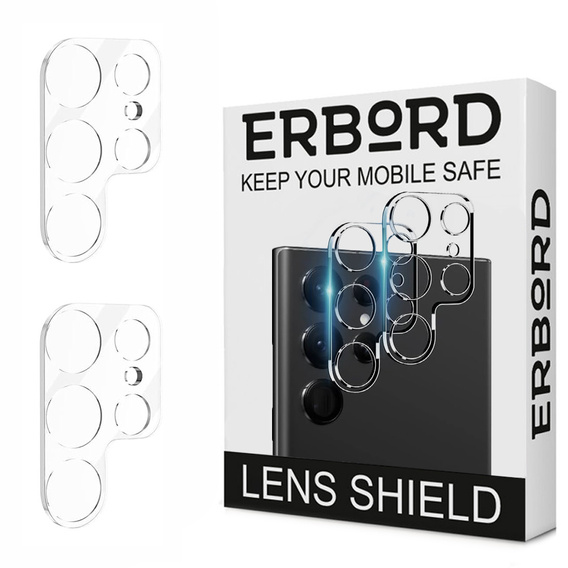 2x ERBORD Camera Tempered Glass for Realme 12 Pro / 12 Pro+, Transparent