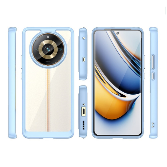 Case for Realme 11 Pro 5G / 11 Pro+ 5G, Fusion Hybrid, transparent / blue