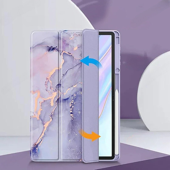 Case for Apple iPad Air 11" 6 gen. 2024, Smartcase Hybrid, with stylus space, Marble purple