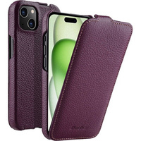 MELKCO flip case for iPhone 15, leather, flip, purple