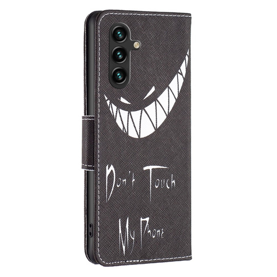 Flip case for Samsung Galaxy A55 5G, Wallet, Don't Touch My Phone, black