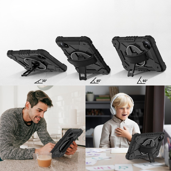 Children's case for Xiaomi Redmi Pad SE 8.7", armored with strap, black