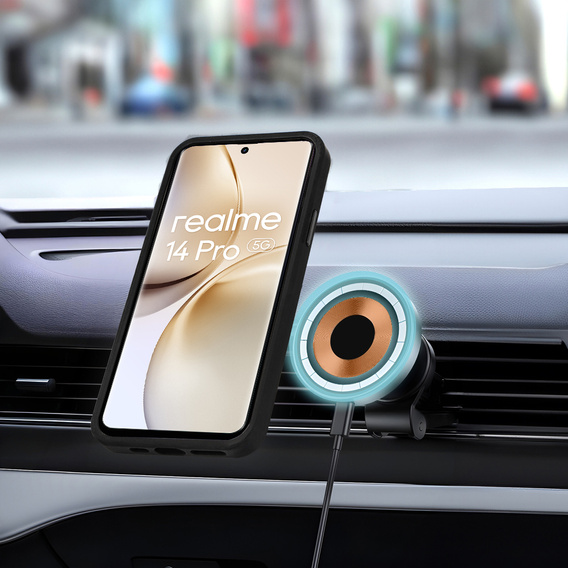 Case for Realme 14 Pro 5G, for MagSafe, ERBORD Matt Case, black