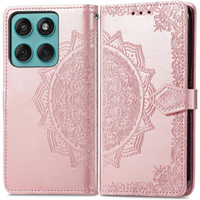 Flip case for Motorola Edge 60 / 60 Fusion, Mandala, pink