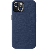 MELKCO case for iPhone 15 Plus, leather for MagSafe, dark blue