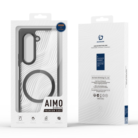 DuxDucis case for Samsung Galaxy Z Fold6 5G, Aimo case, for MagSafe, transparent / black