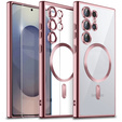 Case for Samsung Galaxy S25 Ultra, Electro MagSafe, pink rose gold + Screen Glass