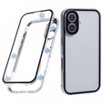 Case for iPhone 16, Magnetic Dual Glass, silver