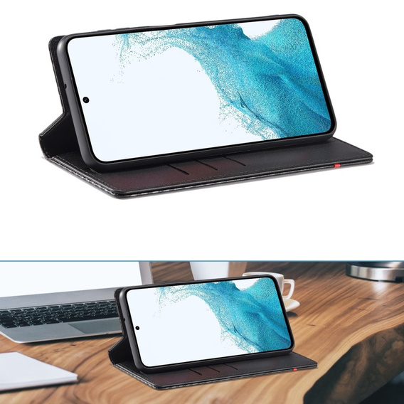 Flip case for Samsung Galaxy A55, Carbon LC.IMEEKE, black