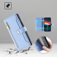 Flip case for Realme 14 Pro 5G, Wallet Zipper Pocket, blue