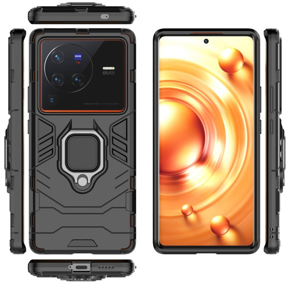 Case for Vivo X80 Pro 5G, Kickstand Ring, black
