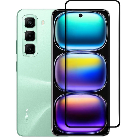 3D Tempered Glass for Infinix Hot 50 4G, black frame