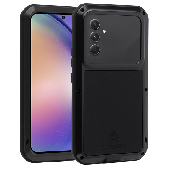 Love Mei Case for Samsung Galaxy A54 5G, armored with glass, black