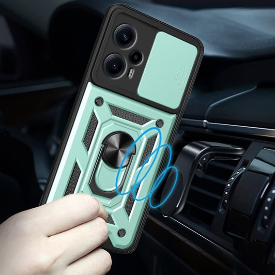 Case for Xiaomi Poco F5, CamShield Slide, green
