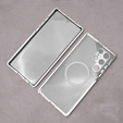 Magnetic Dual Glass MagSafe case for Samsung Galaxy S22 Ultra, silver