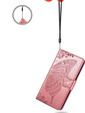 Flip case for Motorola Edge 50 Pro, Butterfly, pink rose gold